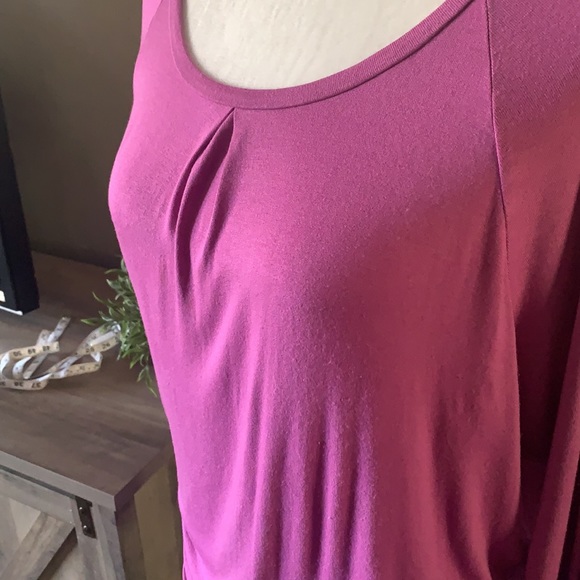 Fuschia Pleated Dolman Top - Picture 2 of 7
